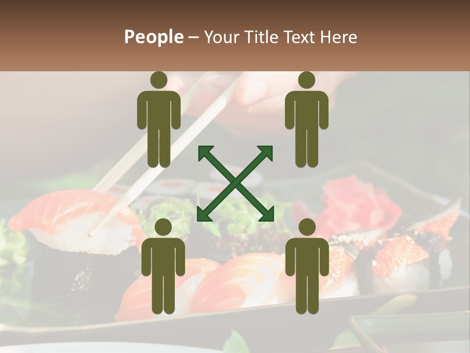 A Person Holding Chopsticks Over A Plate Of Sushi PowerPoint Template