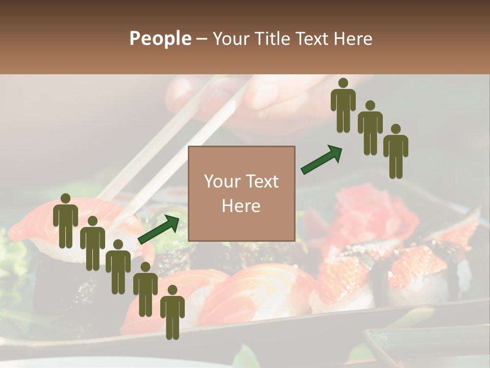 A Person Holding Chopsticks Over A Plate Of Sushi PowerPoint Template