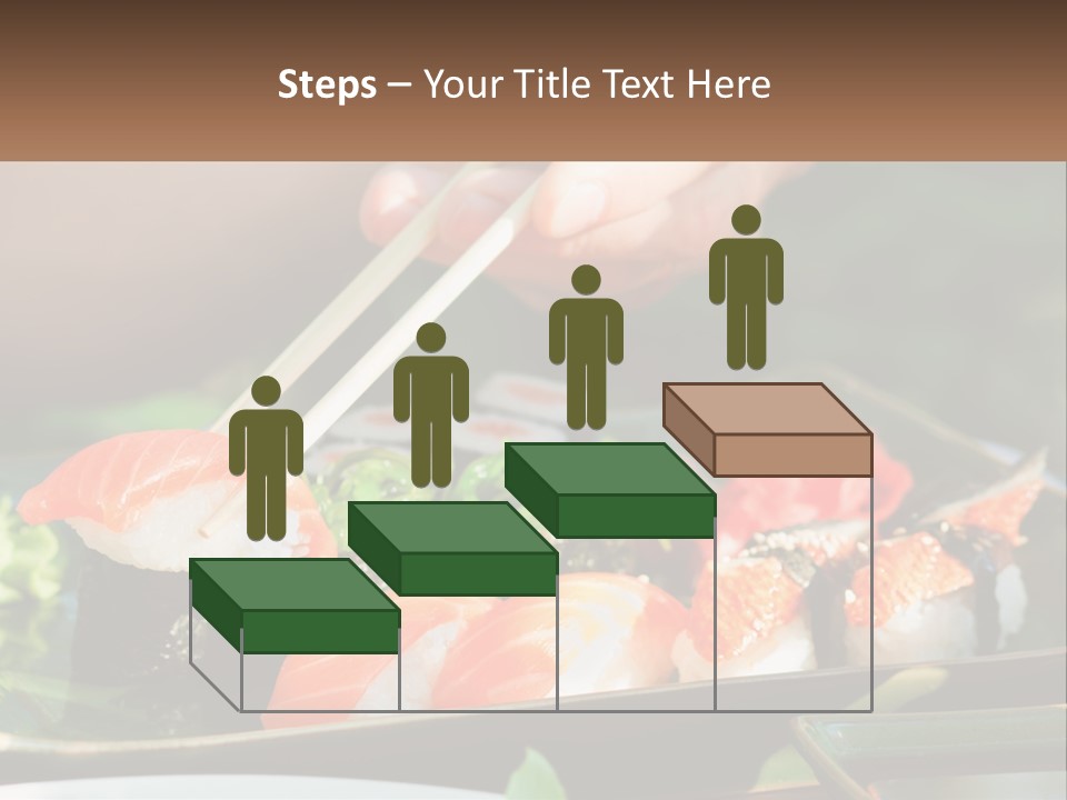 A Person Holding Chopsticks Over A Plate Of Sushi PowerPoint Template