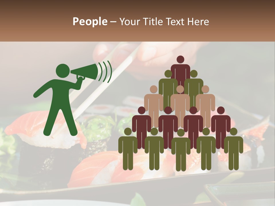 A Person Holding Chopsticks Over A Plate Of Sushi PowerPoint Template