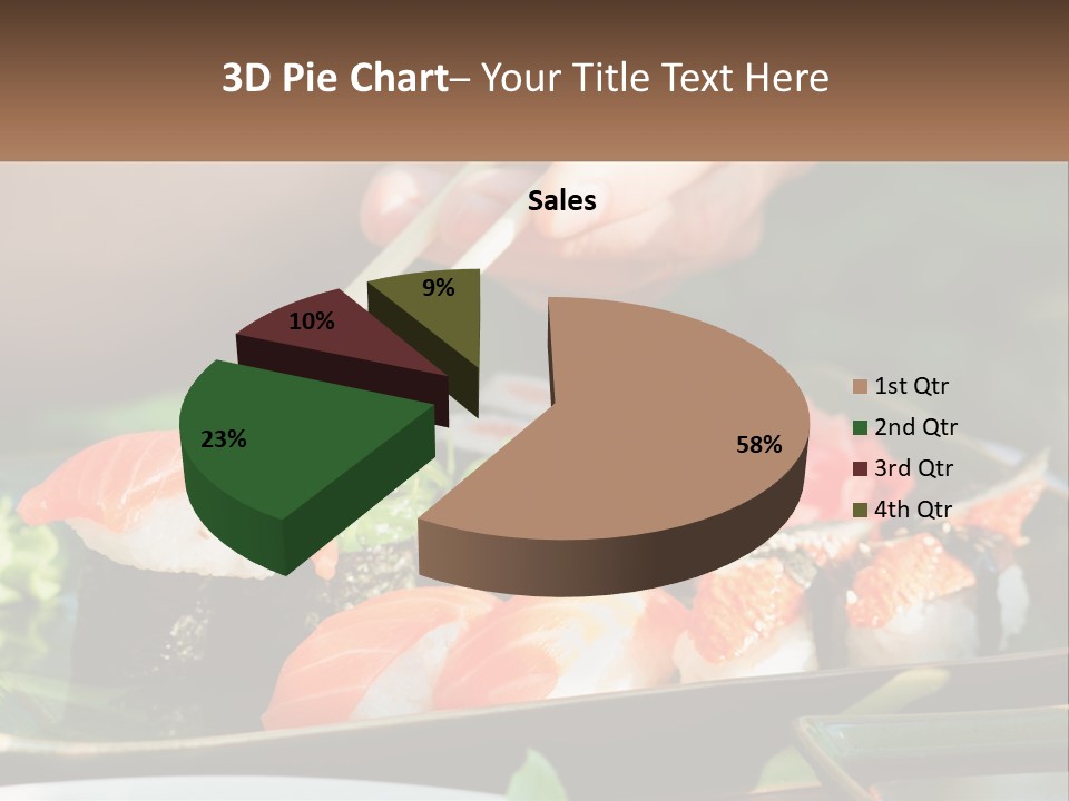 A Person Holding Chopsticks Over A Plate Of Sushi PowerPoint Template