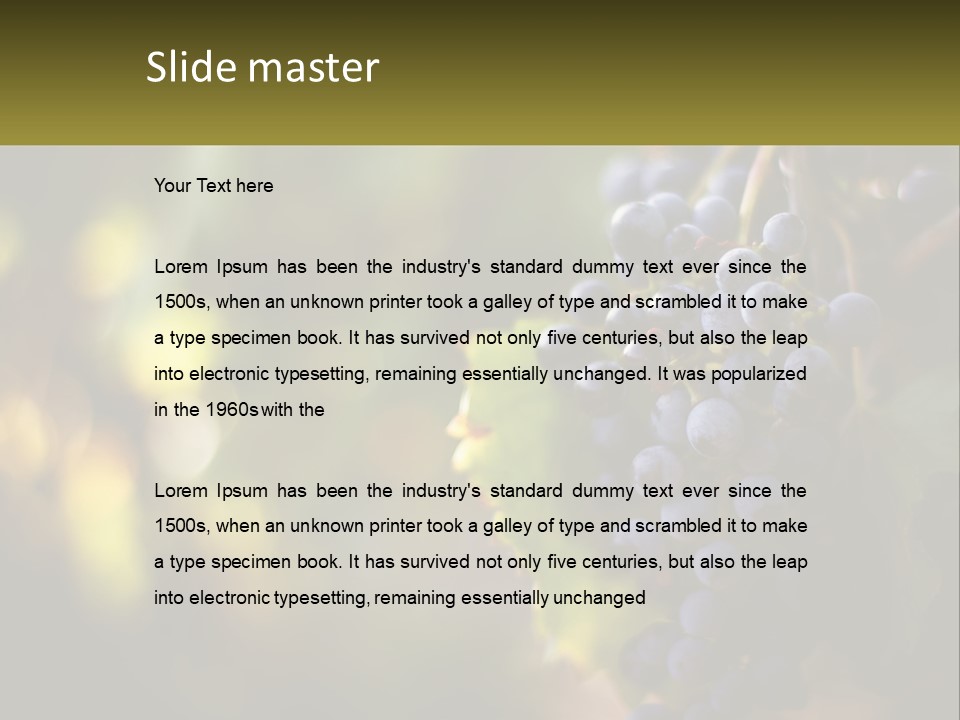 A Bunch Of Grapes Hanging From A Vine PowerPoint Template