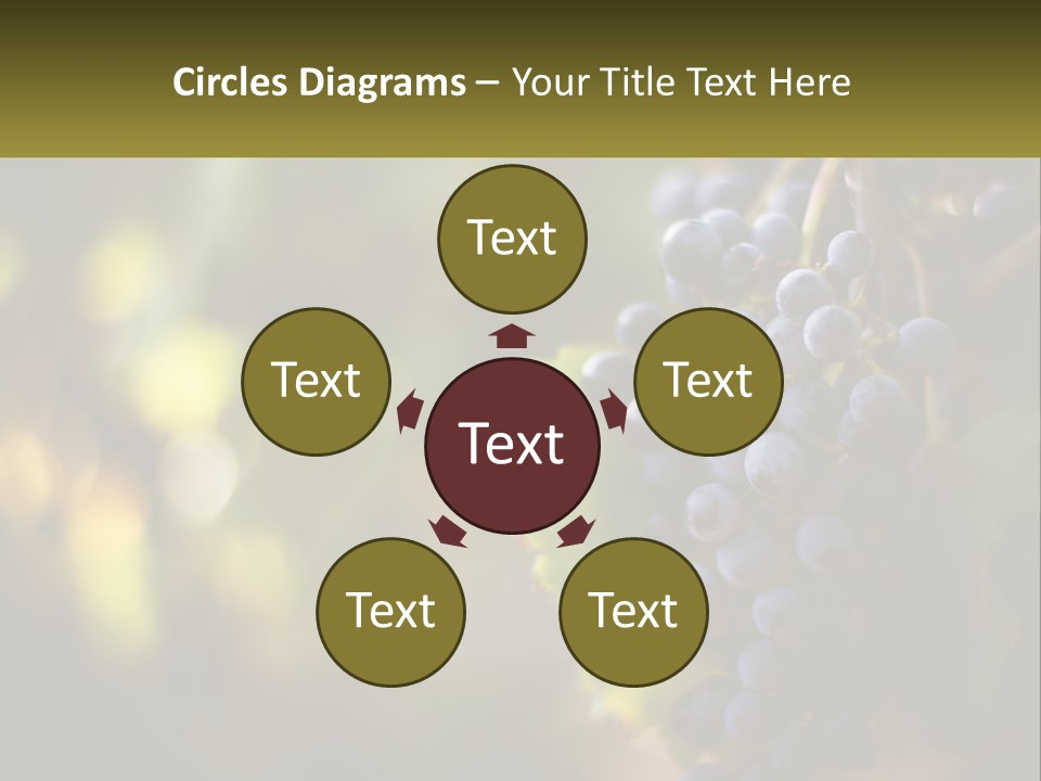 A Bunch Of Grapes Hanging From A Vine PowerPoint Template