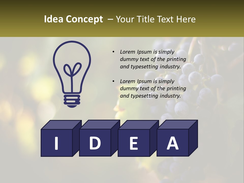 A Bunch Of Grapes Hanging From A Vine PowerPoint Template