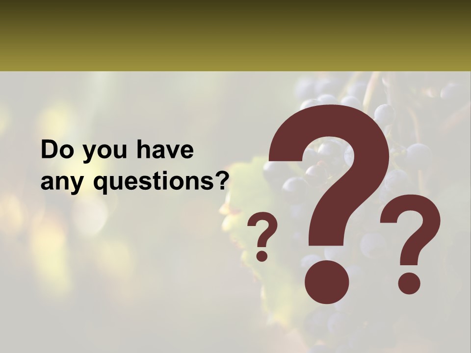 A Bunch Of Grapes Hanging From A Vine PowerPoint Template