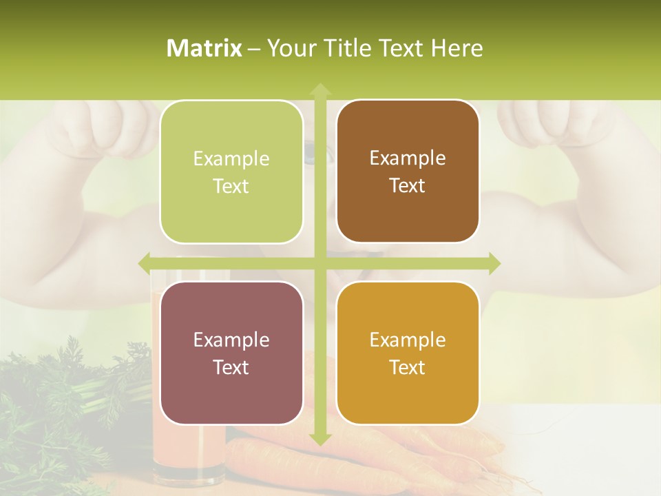 A Baby With Carrots And A Glass Of Orange Juice PowerPoint Template