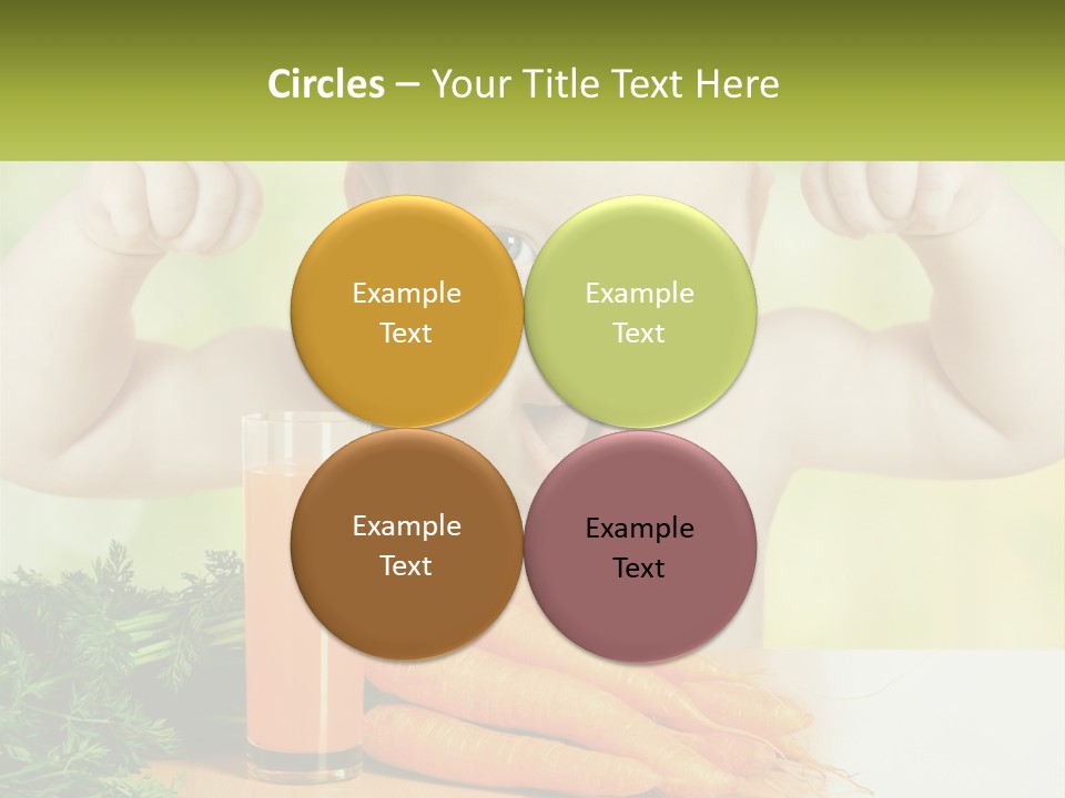 A Baby With Carrots And A Glass Of Orange Juice PowerPoint Template