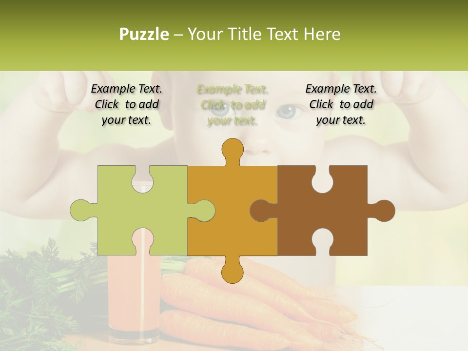 A Baby With Carrots And A Glass Of Orange Juice PowerPoint Template