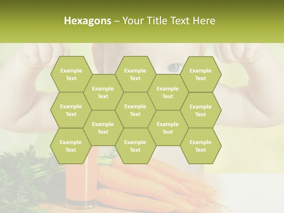 A Baby With Carrots And A Glass Of Orange Juice PowerPoint Template