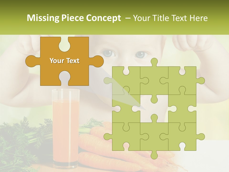 A Baby With Carrots And A Glass Of Orange Juice PowerPoint Template