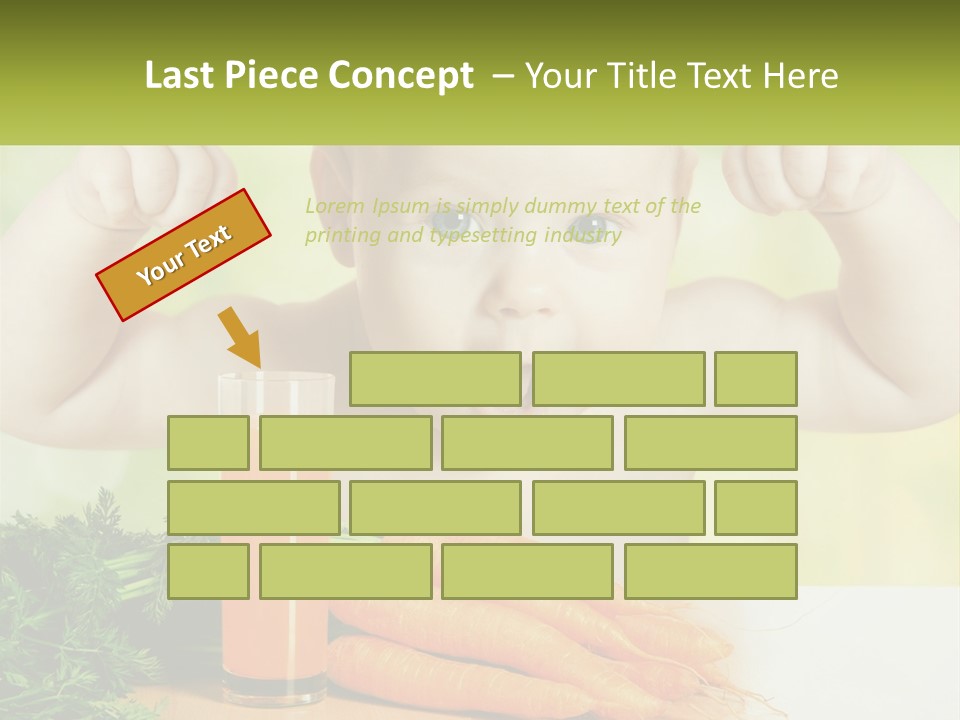 A Baby With Carrots And A Glass Of Orange Juice PowerPoint Template