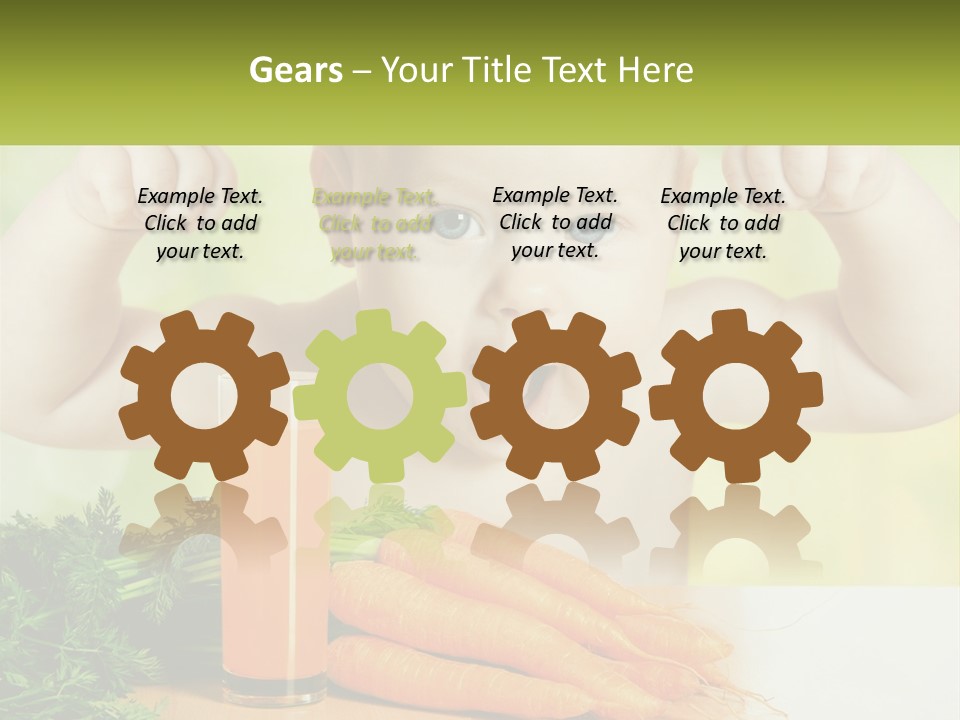 A Baby With Carrots And A Glass Of Orange Juice PowerPoint Template