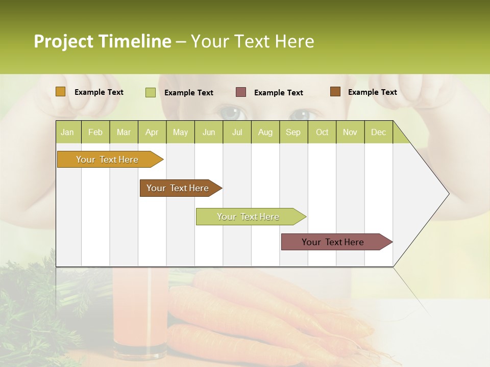 A Baby With Carrots And A Glass Of Orange Juice PowerPoint Template