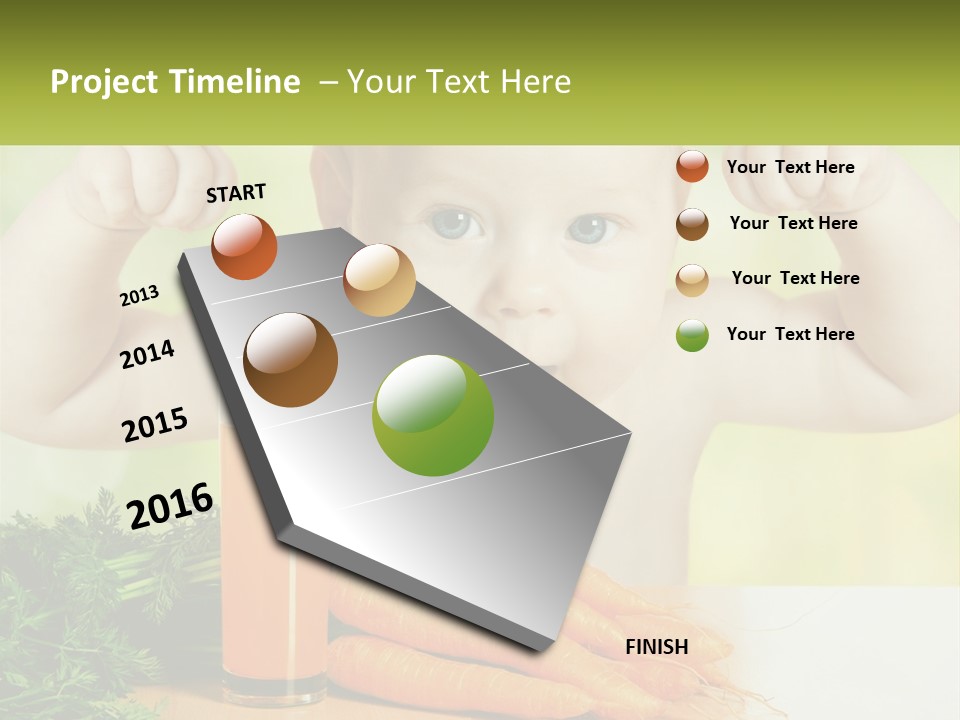 A Baby With Carrots And A Glass Of Orange Juice PowerPoint Template