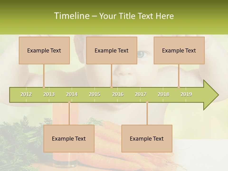 A Baby With Carrots And A Glass Of Orange Juice PowerPoint Template