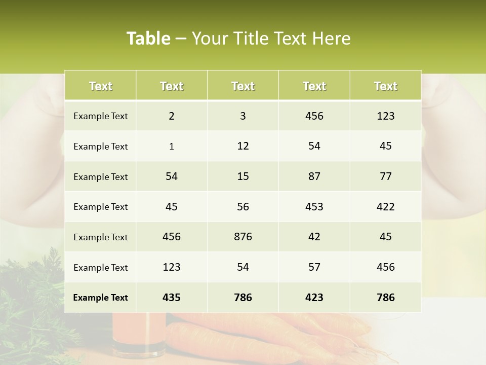 A Baby With Carrots And A Glass Of Orange Juice PowerPoint Template