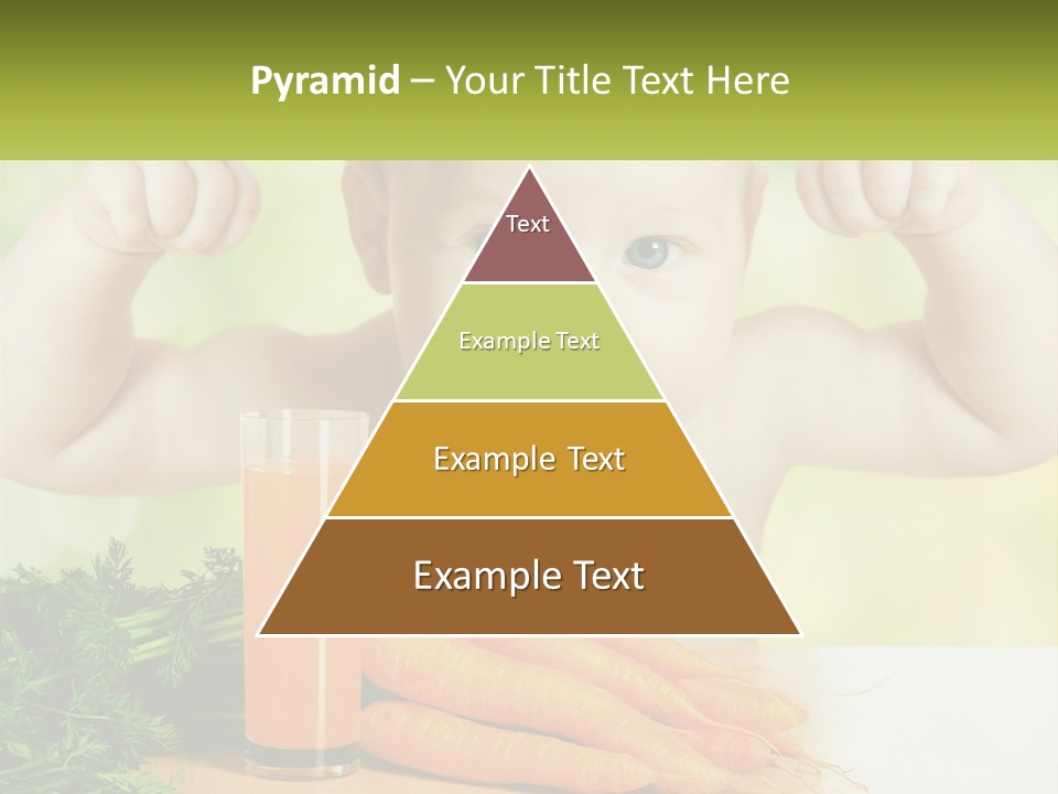 A Baby With Carrots And A Glass Of Orange Juice PowerPoint Template