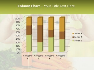 A Baby With Carrots And A Glass Of Orange Juice PowerPoint Template