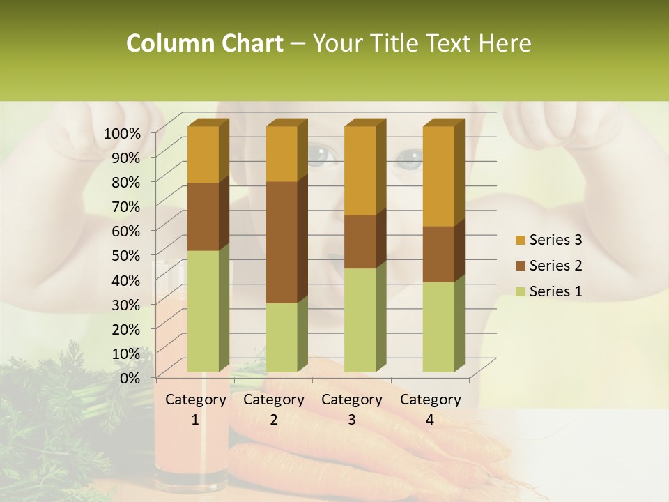 A Baby With Carrots And A Glass Of Orange Juice PowerPoint Template