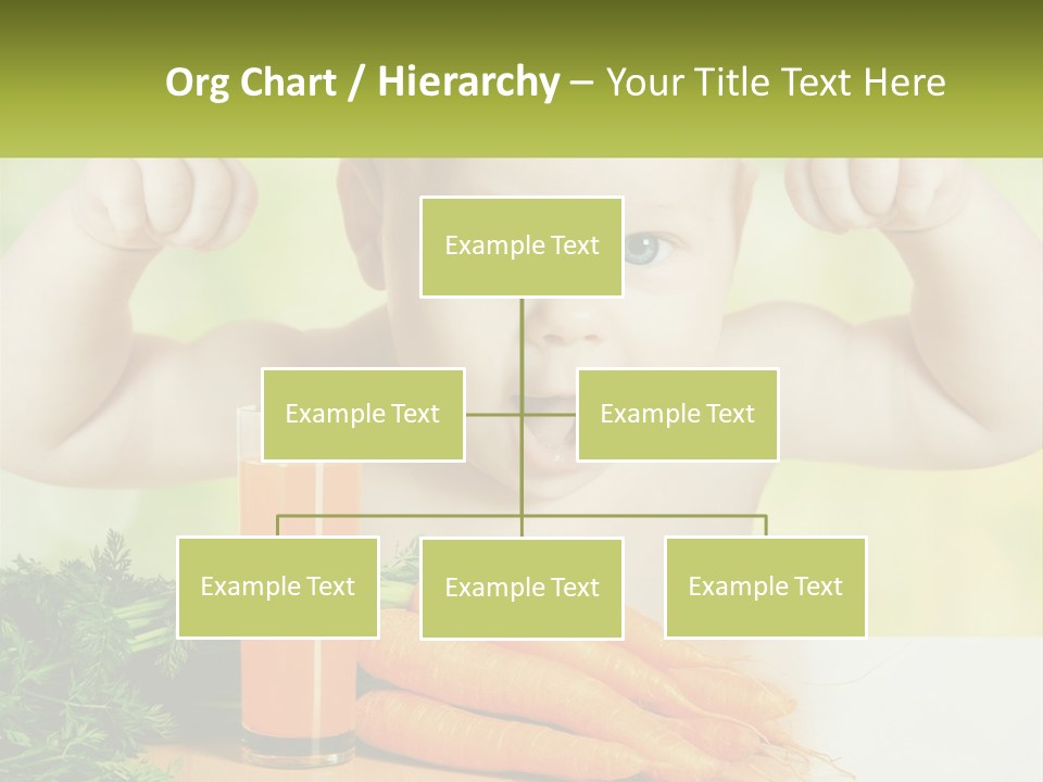 A Baby With Carrots And A Glass Of Orange Juice PowerPoint Template