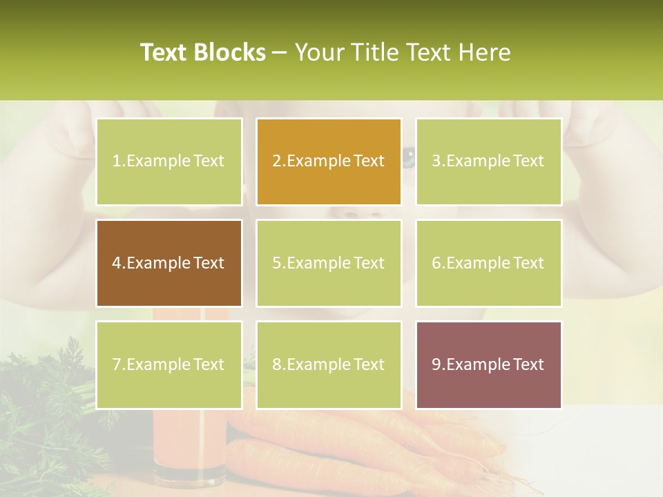A Baby With Carrots And A Glass Of Orange Juice PowerPoint Template