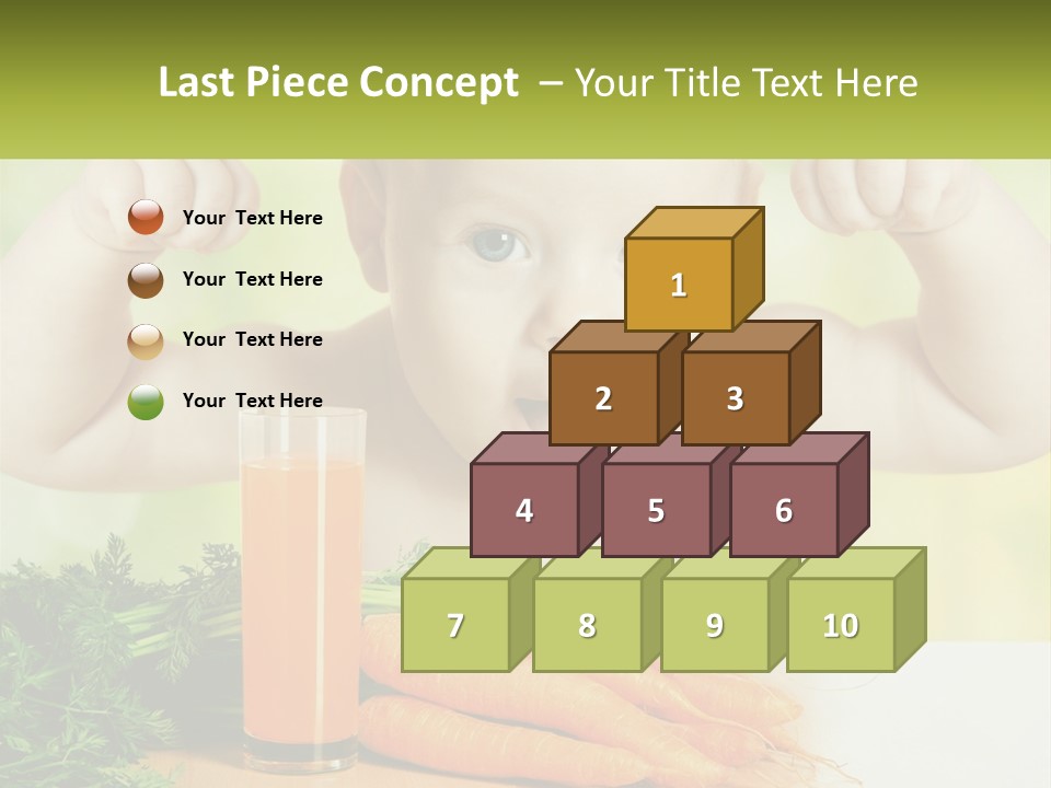 A Baby With Carrots And A Glass Of Orange Juice PowerPoint Template
