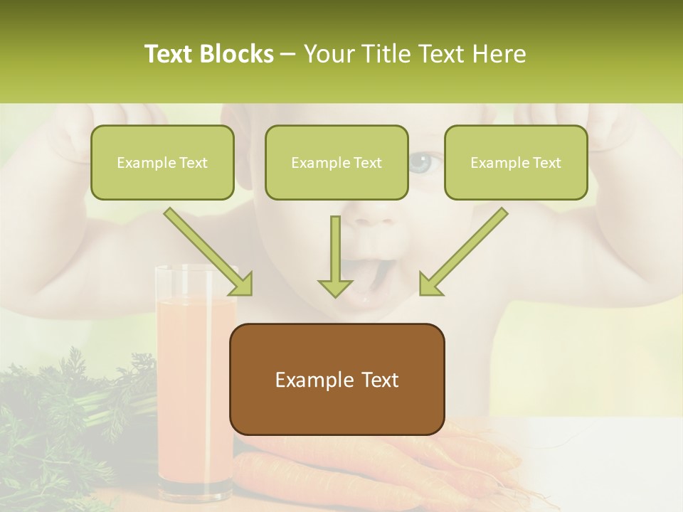 A Baby With Carrots And A Glass Of Orange Juice PowerPoint Template