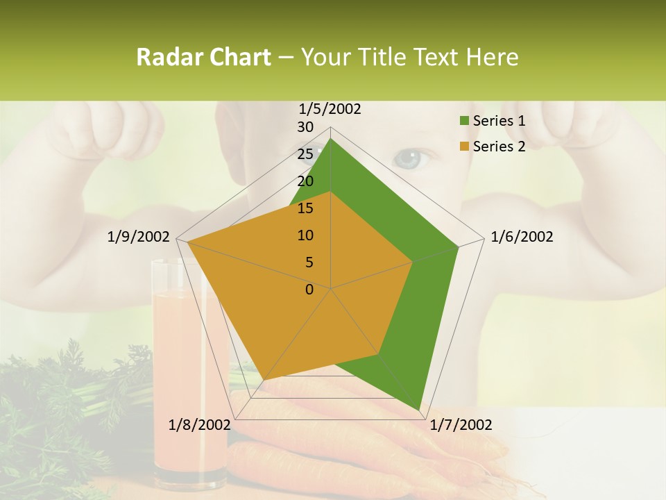 A Baby With Carrots And A Glass Of Orange Juice PowerPoint Template