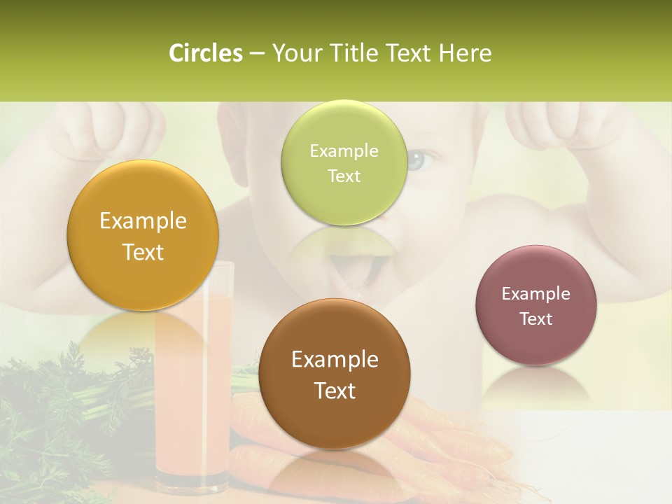 A Baby With Carrots And A Glass Of Orange Juice PowerPoint Template
