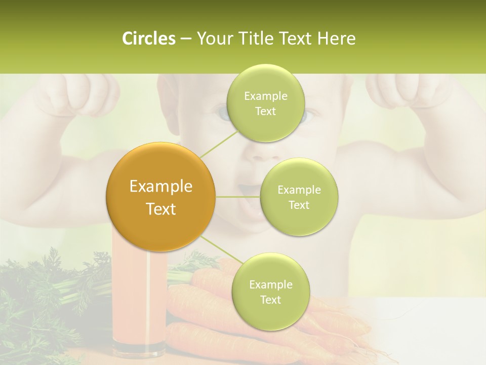 A Baby With Carrots And A Glass Of Orange Juice PowerPoint Template