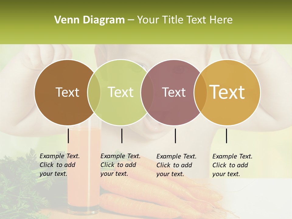 A Baby With Carrots And A Glass Of Orange Juice PowerPoint Template