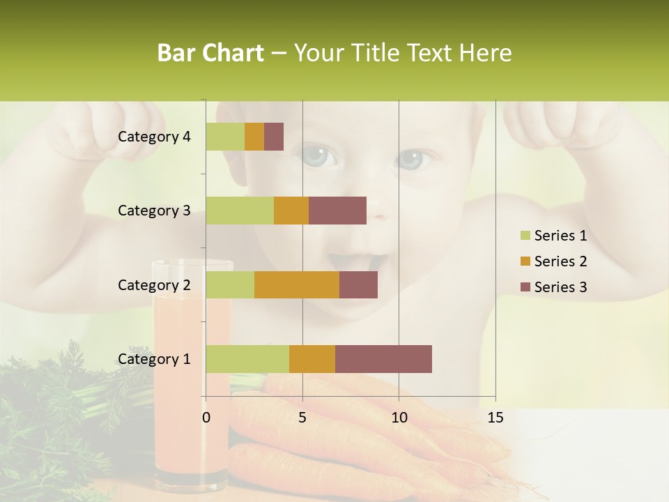 A Baby With Carrots And A Glass Of Orange Juice PowerPoint Template