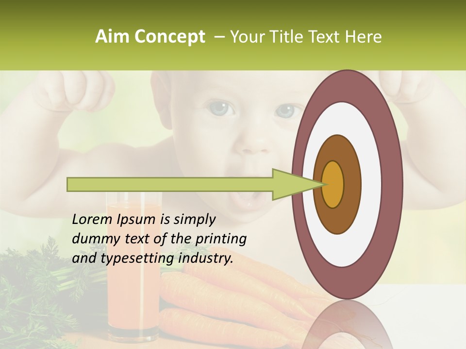 A Baby With Carrots And A Glass Of Orange Juice PowerPoint Template