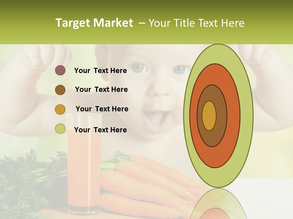 A Baby With Carrots And A Glass Of Orange Juice PowerPoint Template
