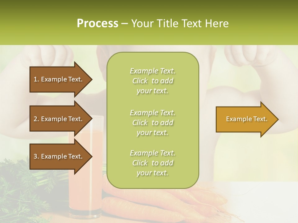 A Baby With Carrots And A Glass Of Orange Juice PowerPoint Template