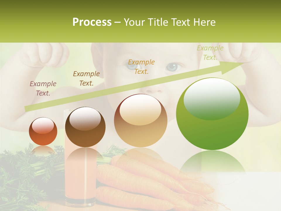 A Baby With Carrots And A Glass Of Orange Juice PowerPoint Template