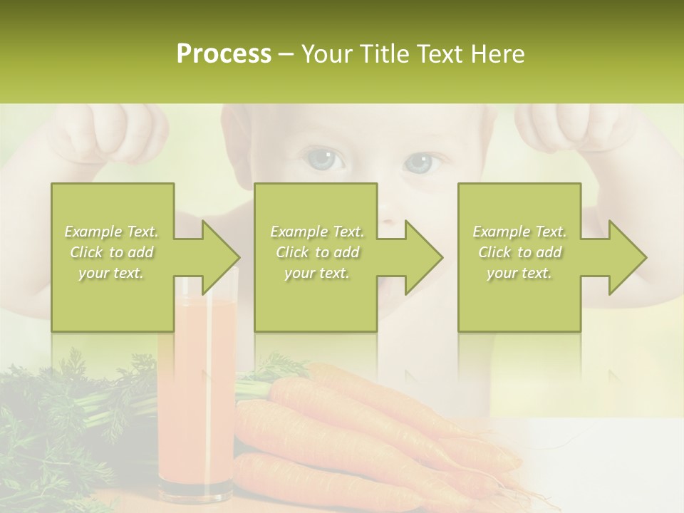 A Baby With Carrots And A Glass Of Orange Juice PowerPoint Template