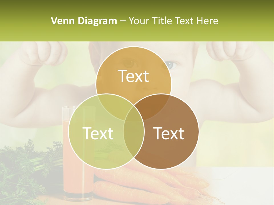 A Baby With Carrots And A Glass Of Orange Juice PowerPoint Template