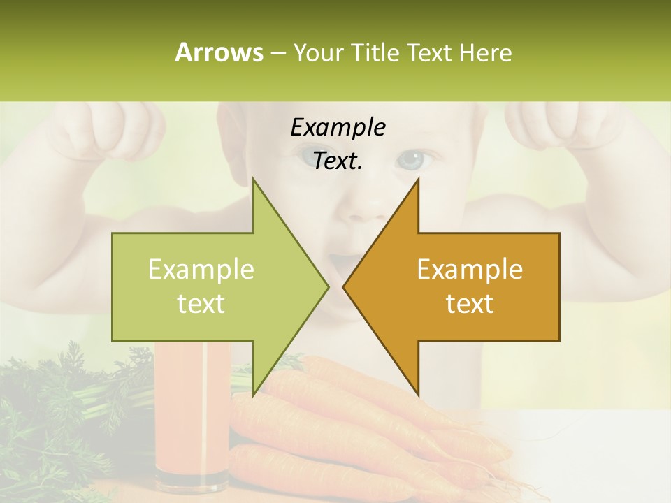A Baby With Carrots And A Glass Of Orange Juice PowerPoint Template
