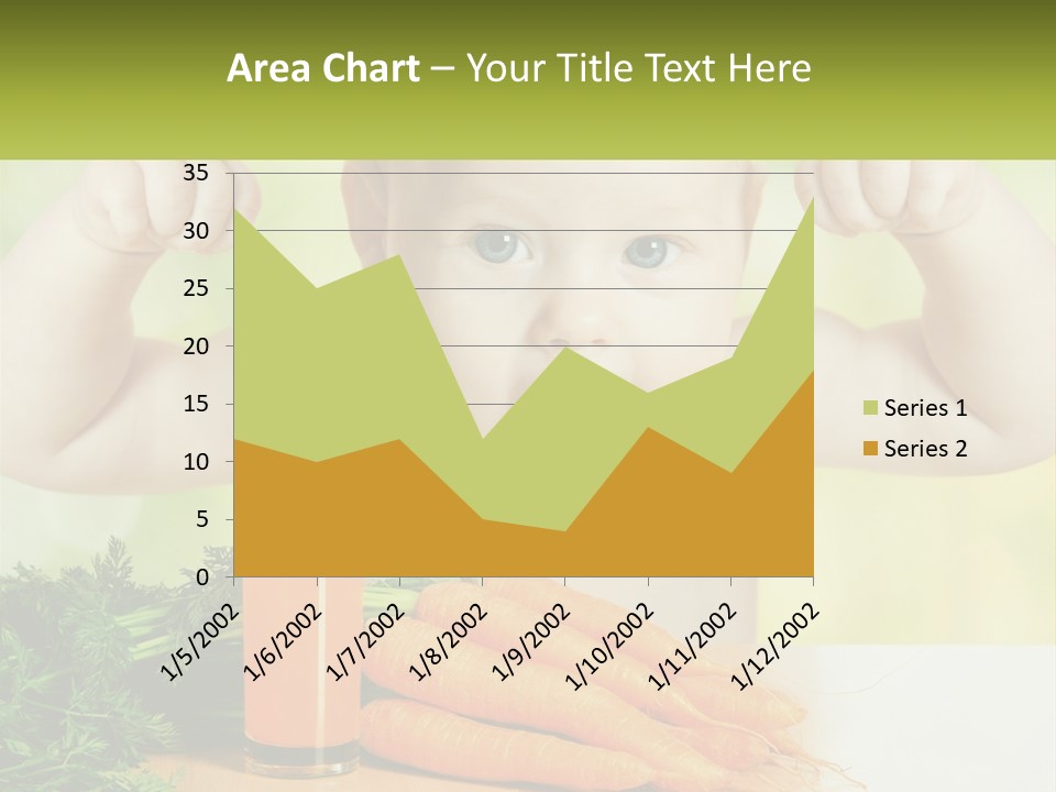 A Baby With Carrots And A Glass Of Orange Juice PowerPoint Template