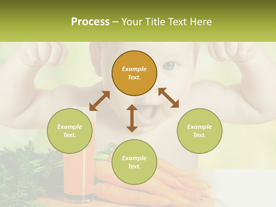 A Baby With Carrots And A Glass Of Orange Juice PowerPoint Template