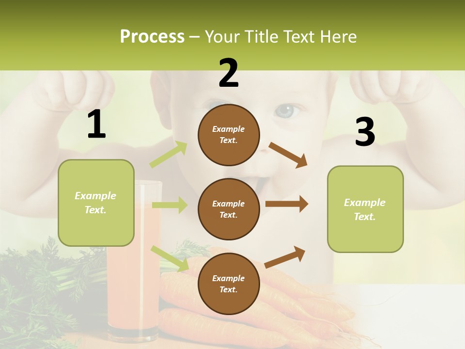 A Baby With Carrots And A Glass Of Orange Juice PowerPoint Template