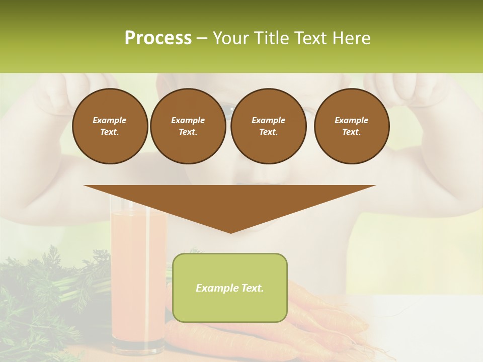 A Baby With Carrots And A Glass Of Orange Juice PowerPoint Template