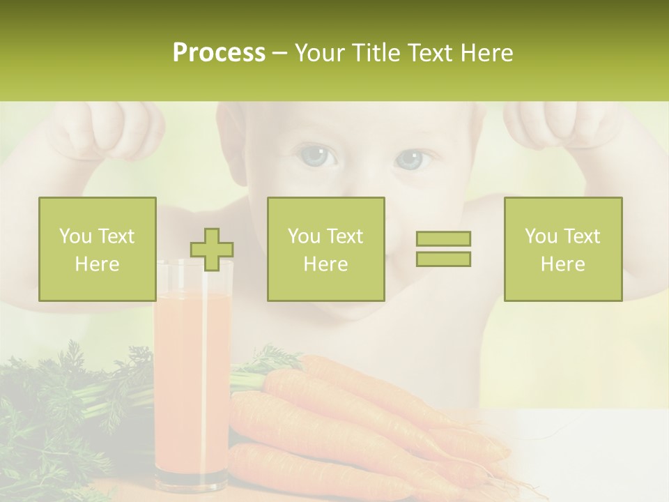 A Baby With Carrots And A Glass Of Orange Juice PowerPoint Template