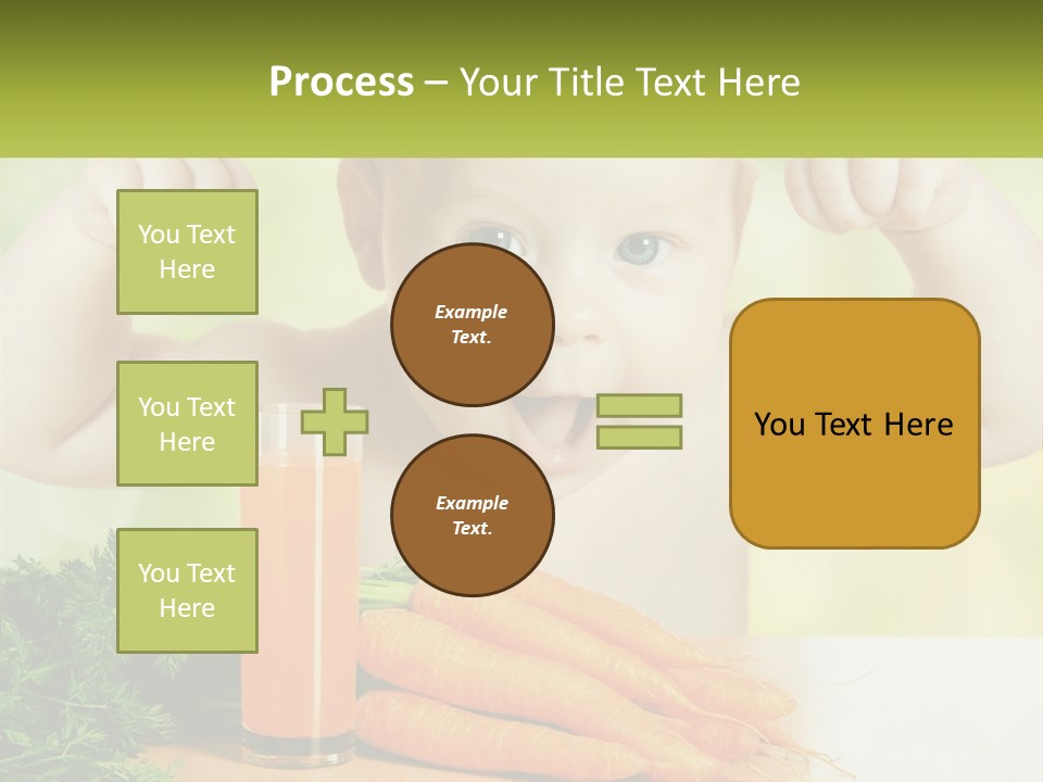 A Baby With Carrots And A Glass Of Orange Juice PowerPoint Template