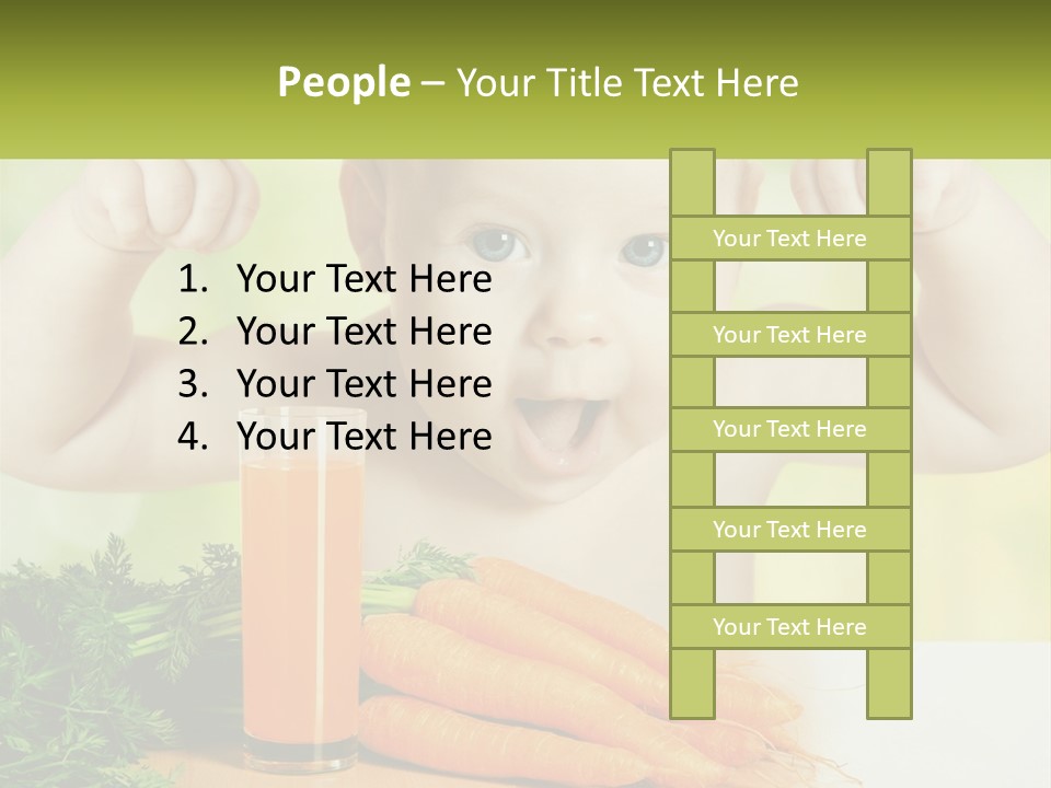 A Baby With Carrots And A Glass Of Orange Juice PowerPoint Template