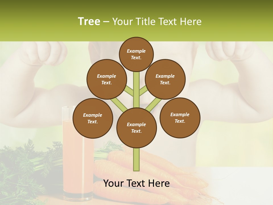 A Baby With Carrots And A Glass Of Orange Juice PowerPoint Template