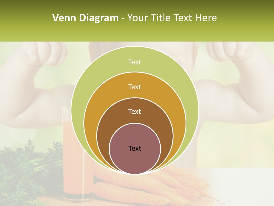 A Baby With Carrots And A Glass Of Orange Juice PowerPoint Template