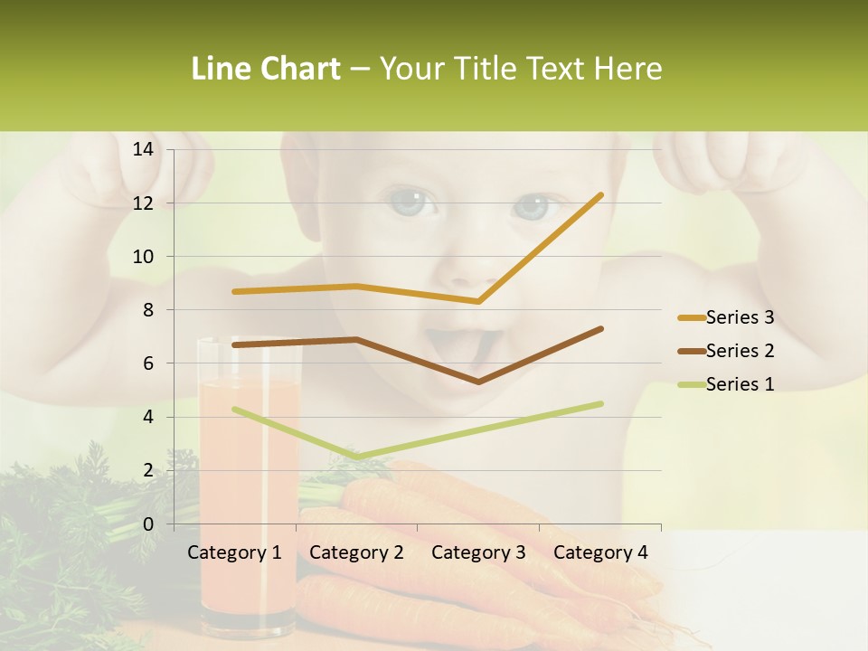 A Baby With Carrots And A Glass Of Orange Juice PowerPoint Template