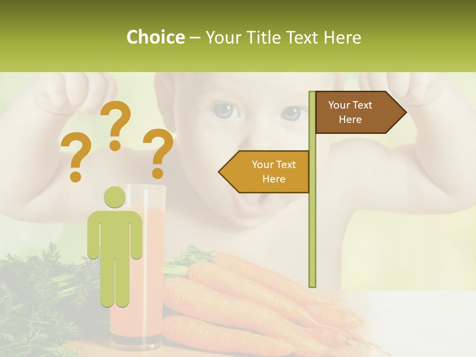 A Baby With Carrots And A Glass Of Orange Juice PowerPoint Template